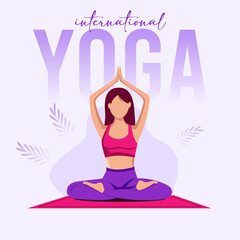Fototapeta na wymiar international yoga day. yoga body posture.. vector illustration design minimal vector 