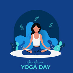 international yoga day. yoga body posture.. vector illustration design minimal vector 