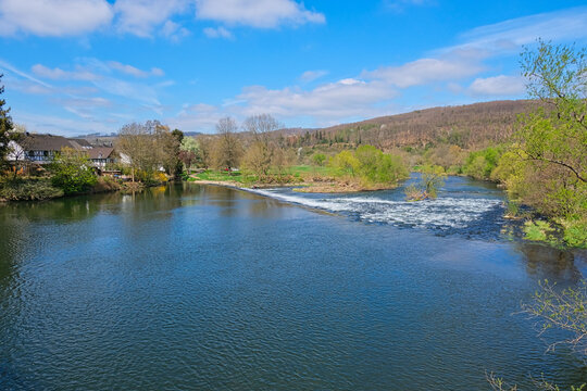 view of the river named sieg near the place named windeck