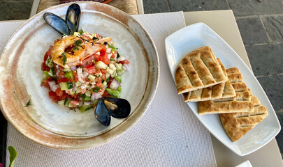 Seafood salad ready for eat,
