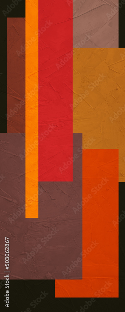 Poster abstract art of geometric shapes with colorful texture