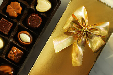 chocolates in a gift box