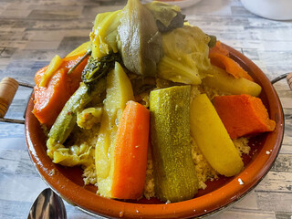 Delicious Friday couscous in a tajine