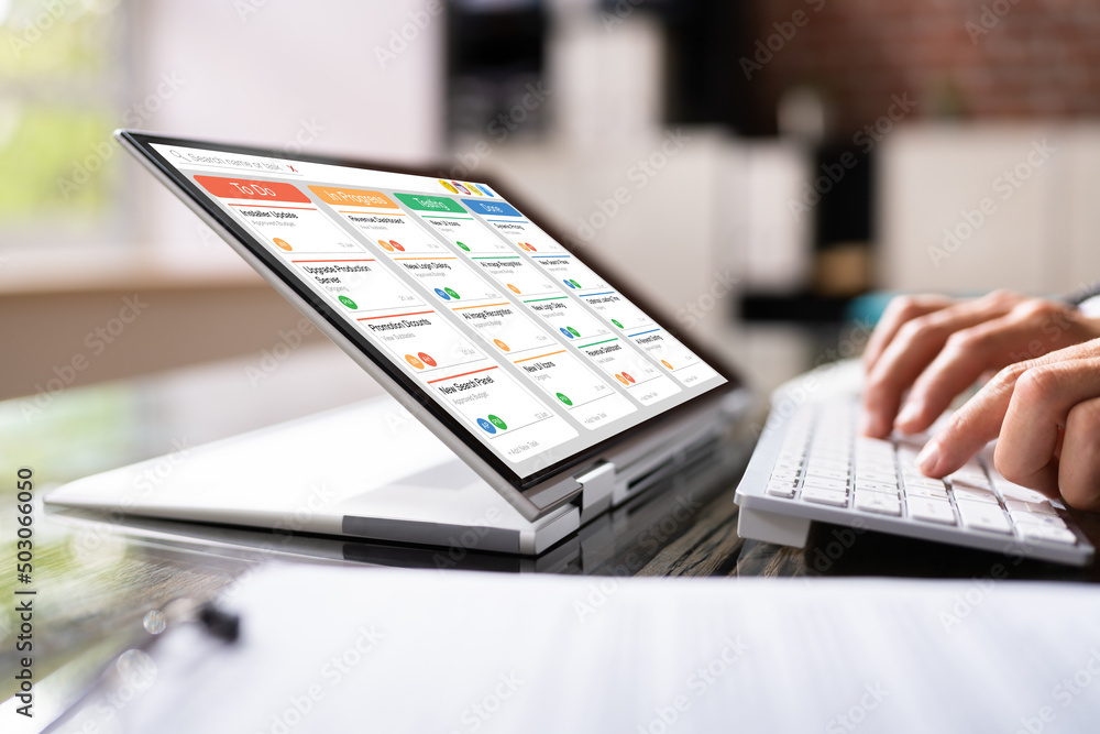 Aufkleber kanban project schedule management software app