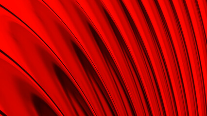 Red chrome metallic background, shiny striped 3D metal abstract background