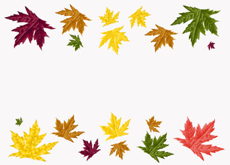 Fototapeta premium set with autumn leaves, vector illustration