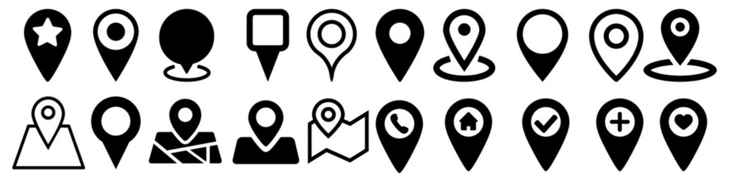 Map Pin vector icon set. pointer illustration sign collection. Navigation symbol.