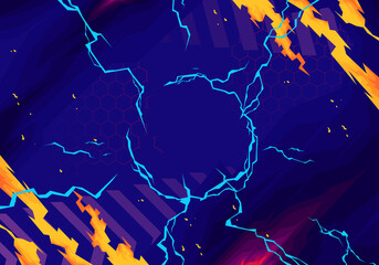 Abstract Background With Electric And Fire Elements - obrazy, fototapety, plakaty