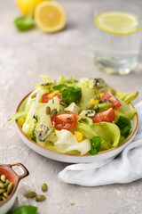 Fresh delicious vegetable salad food photography 