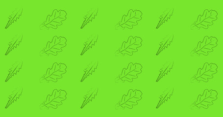 leaf pattern with seamless hand drawn ornaments. Healthy food badge