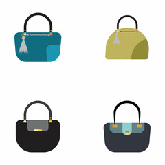 Woman bag icon vector background