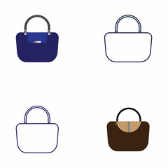 Woman bag icon vector background