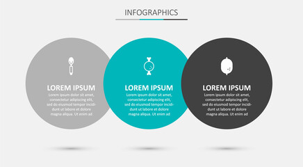 Set Chicken leg, Spoon and Lemon. Business infographic template. Vector