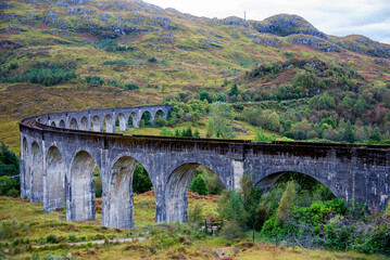Fototapeta na wymiar Glenfinnan viaduct in Scotland