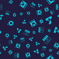 Set Christmas toy, chimney, Interior fireplace and day calendar on seamless pattern. Vector