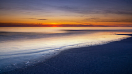 Fototapeta na wymiar Dänemark - Hvide Sande, Strand bei Sonnenuntergang