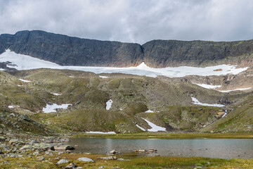 Glacier lake at Helags mountain in Sweden