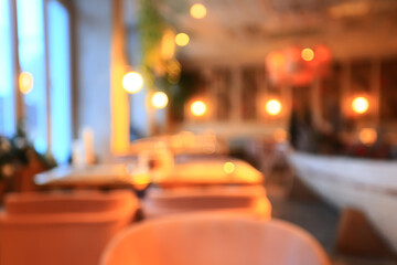 restaurant interior blurred background room serving