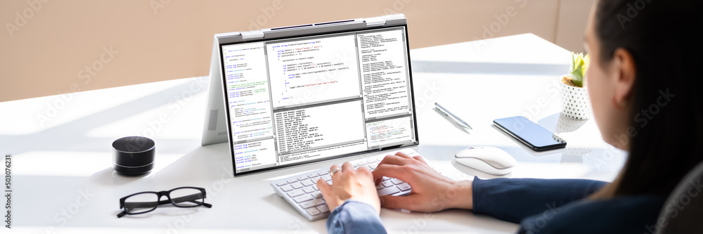 Aufkleber Programmer Or Coder At Office Desk