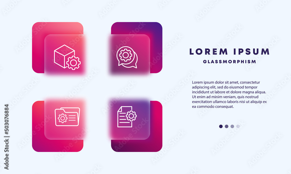 Aufkleber settings set icon. application development, help, help desk, folder and file setup, gear. setup conc