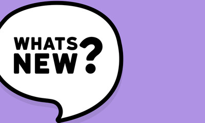 Speech bubble with whats new text. Boom retro comic style. Pop art style. Vector line icon for Business and Advertising