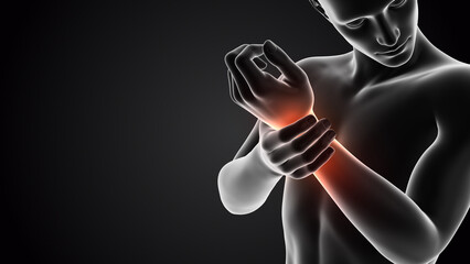 Human having pain in wrist	