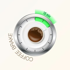 Coffee brake clock background