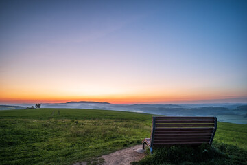 bench at sunrise