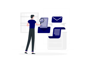 business person evaluating graphs and data