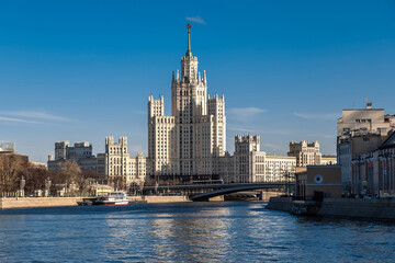 Stalin's high-rise on Kotelnicheskaya embankment embankment in the center of Moscow