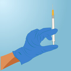doctor hand holding syringe, injection
