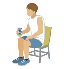 Man sitting in a chair, holding a beer can- summer fashion