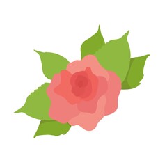 The rose logo. Hand-drawn icon garden flowers. Vector isolated colorful element for T-shirt, print style, graphics. 