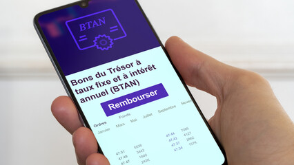 Bons du trésor. Trésor à taux fixe et à intérêt annuel BTAN d'une durée de 2 ans ou 5 ans. texte en français