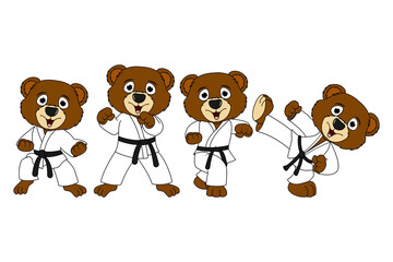 cute bear animal cartoon karate © Curut Design Store