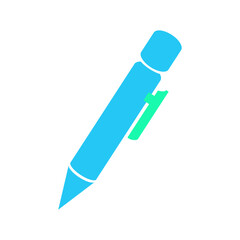 Isolated pen icon. UI and UX element of app and web. It use analogous color scheme, created as simple as possible to achieve minimal size but the quality of vector graphic is still maintained.