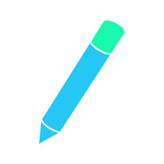 Isolated pencil icon. UI and UX element of app and web. It use analogous color scheme, created as simple as possible to achieve minimal size but the quality of vector graphic is still maintained.