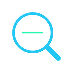 Isolated zoom out icon. UI and UX element of app and web. It use analogous color scheme, created as simple as possible to achieve minimal size but the quality of vector graphic is still maintained.