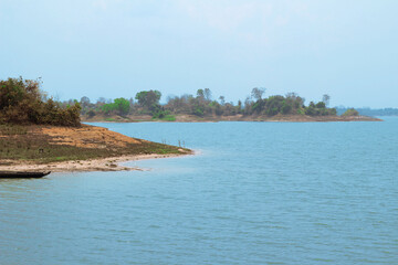 View of kaptai lake, Rangamati, Bangladesh. The beautiful clear lake kaptai with view on the mountains