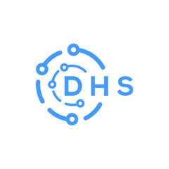 DHS technology letter logo design on white  background. DHS creative initials technology letter logo concept. DHS technology letter design.