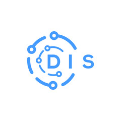 DIS technology letter logo design on white  background. DIS creative initials technology letter logo concept. DIS technology letter design.