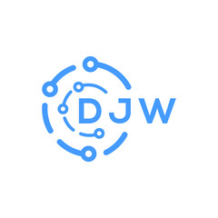 Fototapeta na wymiar DJW technology letter logo design on white background. DJW creative initials technology letter logo concept. DJW technology letter design.