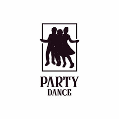 Logo Party Dance with Grunge Style for Music Show