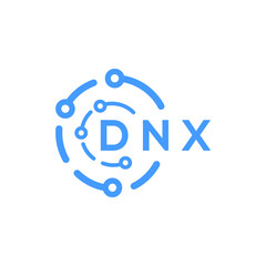 DNX technology letter logo design on white  background. DNX creative initials technology letter logo concept. DNX technology letter design.
