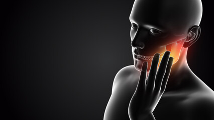 Human having pain in Jaw	