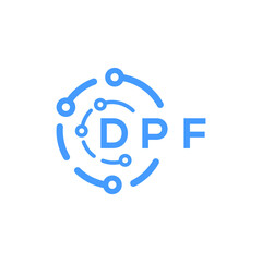 DPF technology letter logo design on white  background. DPF creative initials technology letter logo concept. DPF technology letter design.
