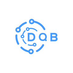DQB technology letter logo design on white  background. DQB creative initials technology letter logo concept. DQB technology letter design.
