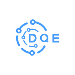 Obraz premium DQE technology letter logo design on white background. DQE creative initials technology letter logo concept. DQE technology letter design. 