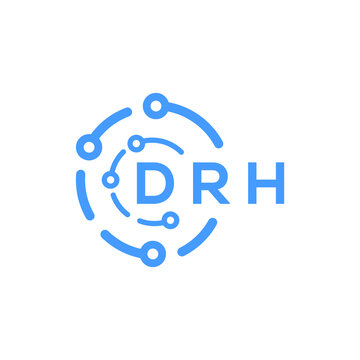 DRH technology letter logo design on white   background. DRH creative initials technology letter logo concept. DRH technology letter design.
