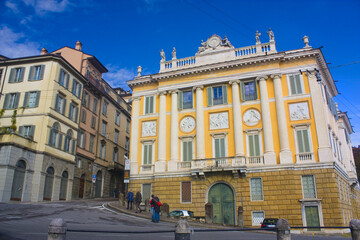 Fototapeta na wymiar Medolago-Albani Palace (Palazzo Medolago-Albani) in Upper Town of Bergamo, Italy